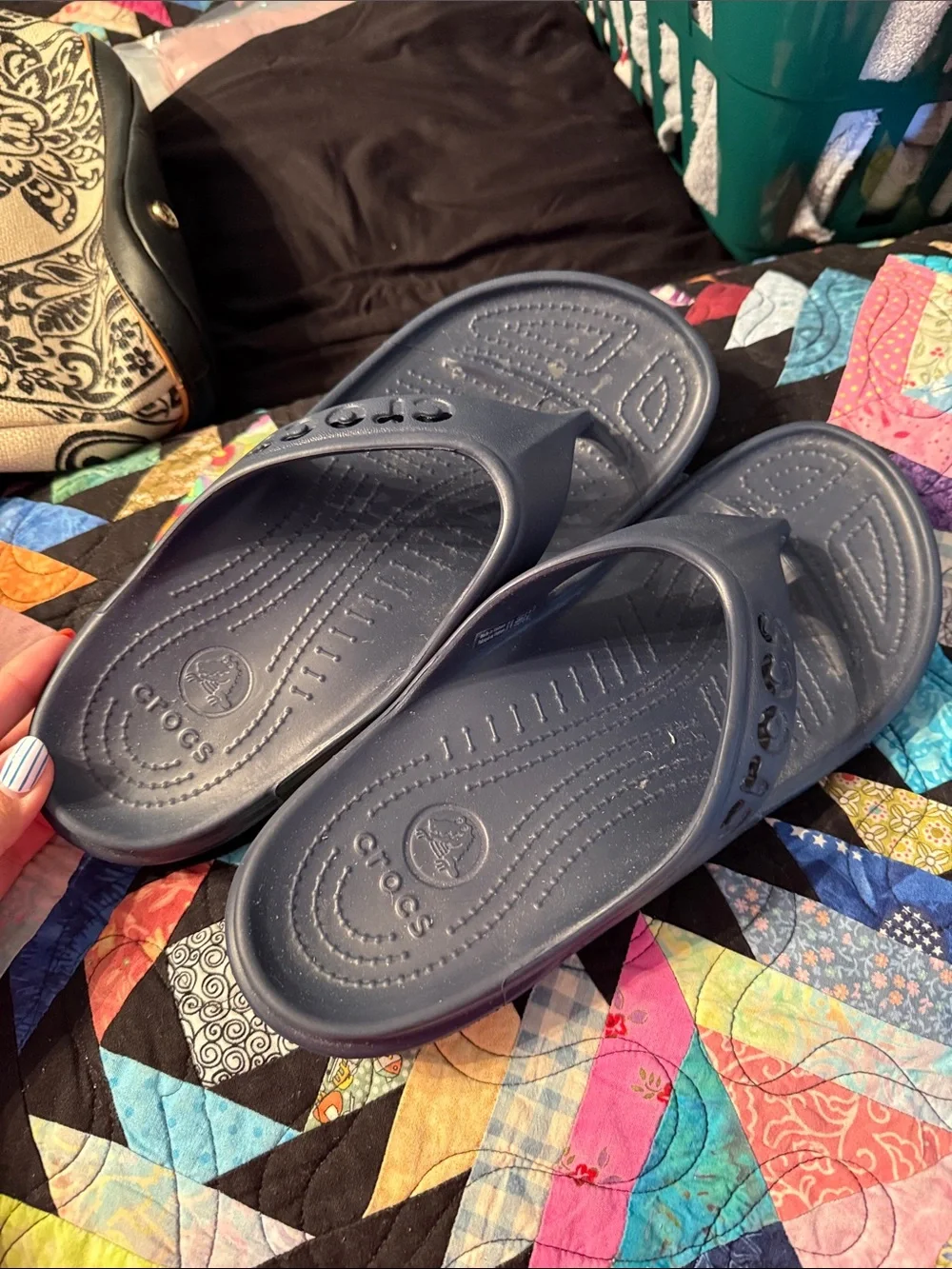 CROCS Navy Blue Flip Flops